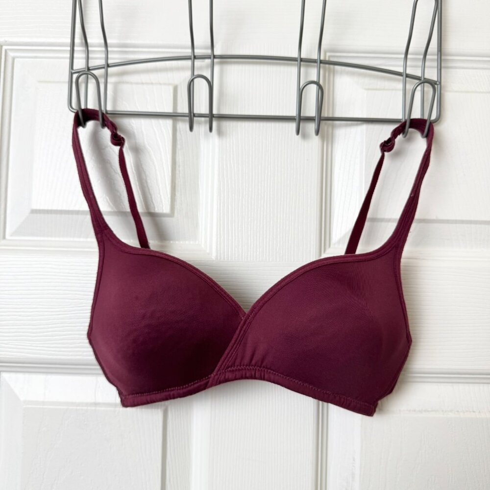 Wacoal Burgundy Underwire Bra Size 34B (B75) Padded Adjustable Straps